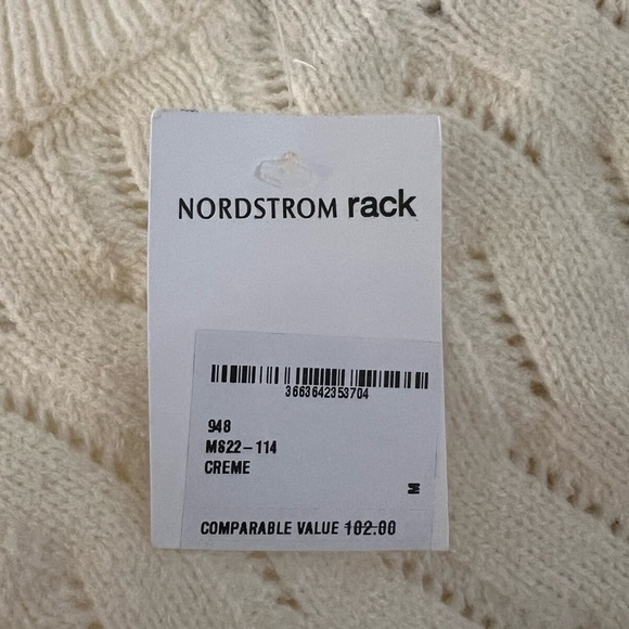 New FRNCH Paris Cream sweat Valeria Ruffle Shoulder Pointelle Sweater - Picture 7 of 9